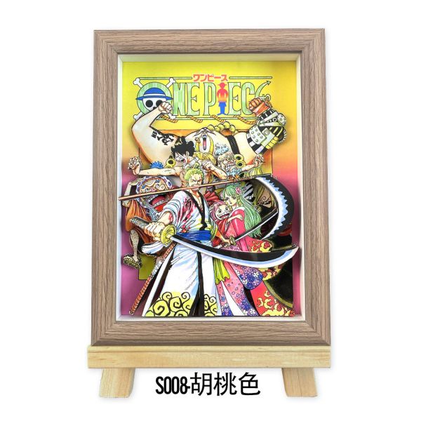 【海外代購】萌萌匠 ONE PIECE海賊王草帽團路飛扉頁大媽鬍子立體畫擺台 