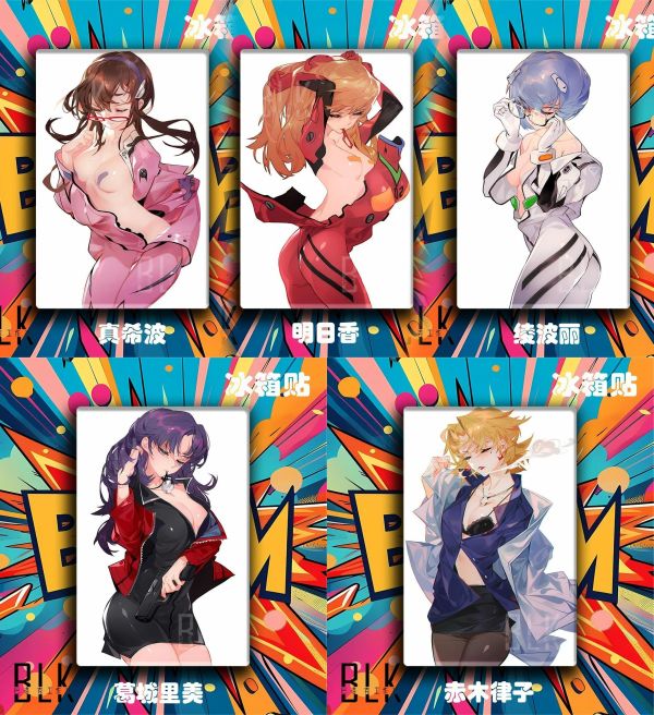 【海外代購】巴洛克《閉眼EVA系列》新世紀福音戰士裝飾畫冰箱貼 