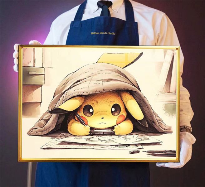 【海外代購】千鳥社 寶可夢 皮卡丘 單人照 裝飾畫 