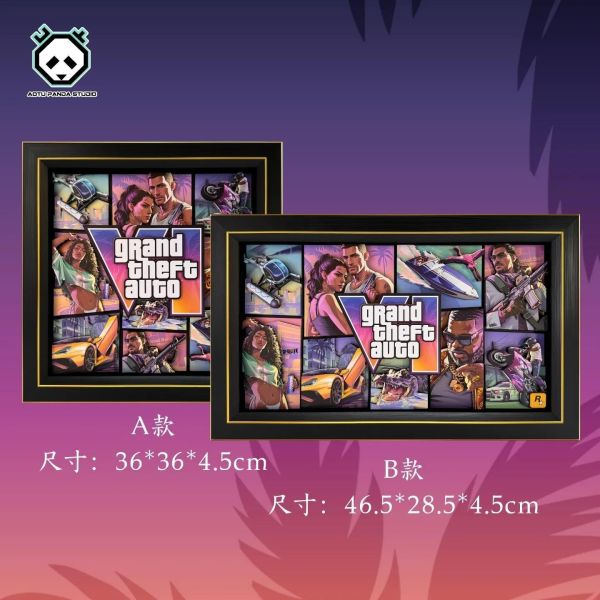 【海外代購】凹凸 PANDA 俠盜獵車手GTA6給他a罪惡都市R星裝飾畫 