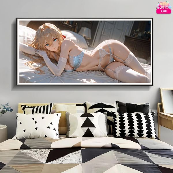 【海外代購】阿喵畫社 迎辰 白絲薇爾莉特 8k主題高清裝飾畫 滑鼠墊 午睡毛毯 床頭地墊 冰箱貼 