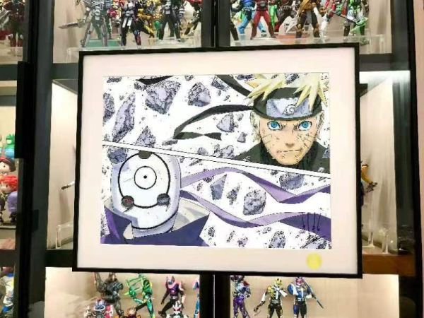 【海外代購】星空 鳴人vs帶土 火影忍者25週年 六道漩渦宇智波裝飾畫 