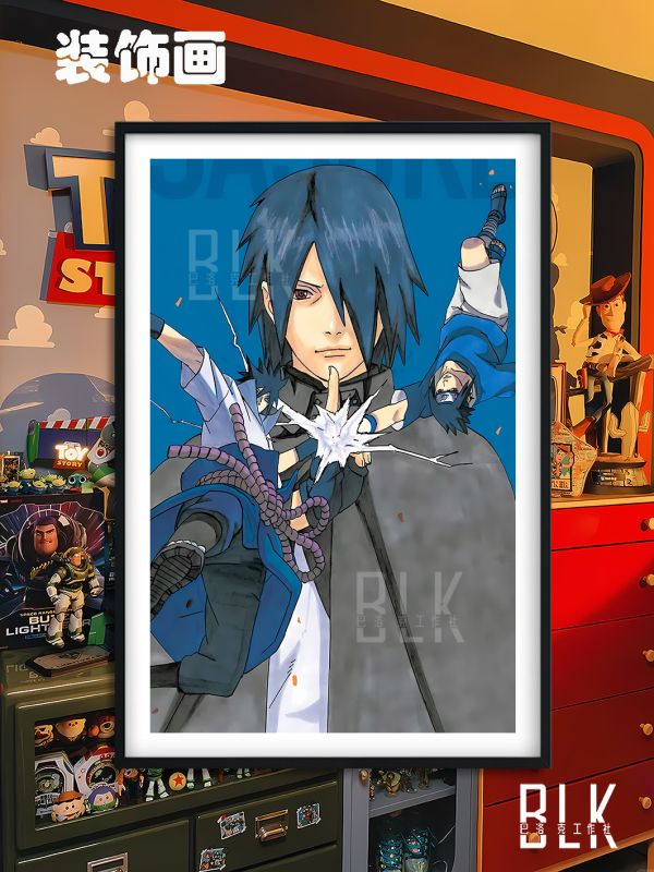 【海外代購】巴洛克 《羈絆鳴人/佐助》宇智波火影忍者漩渦鳴九尾人仙人模式Naruto動漫裝飾畫冰箱貼 