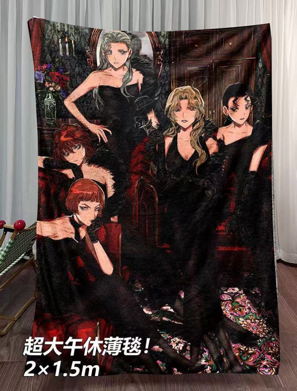 【海外代購】千鳥社 《黑衣組織 紅與黑 紅色禮服&黑色禮服》 名偵探柯南黑衣組灰原哀貝爾摩德水無憐奈織午睡毯地毯裝飾畫 