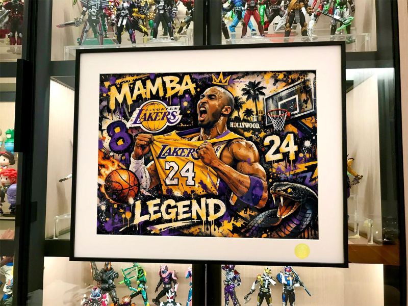 【海外代購】星空《塗鴉科比》黑曼巴NBA洛杉磯湖人隊裝飾畫 