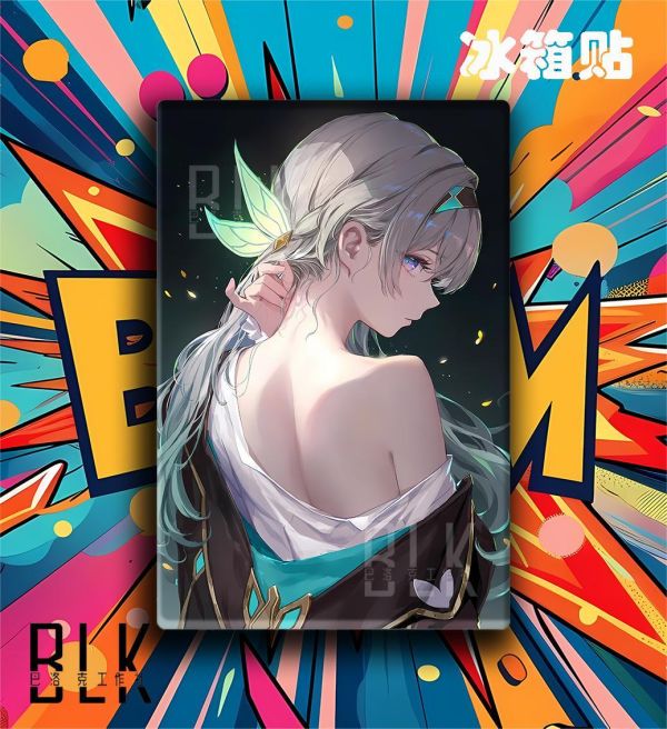 【海外代購】巴洛克 《美背流螢》崩壞星穹鐵道卡芙卡飛霄遊戲裝飾畫冰箱貼 