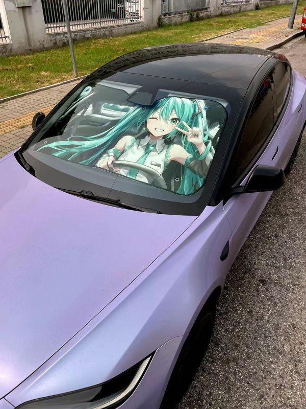【海外代購】千鳥社 汽車前擋遮陽 初音未來miku公主殿下 可愛二次元 汽車遮陽防曬 