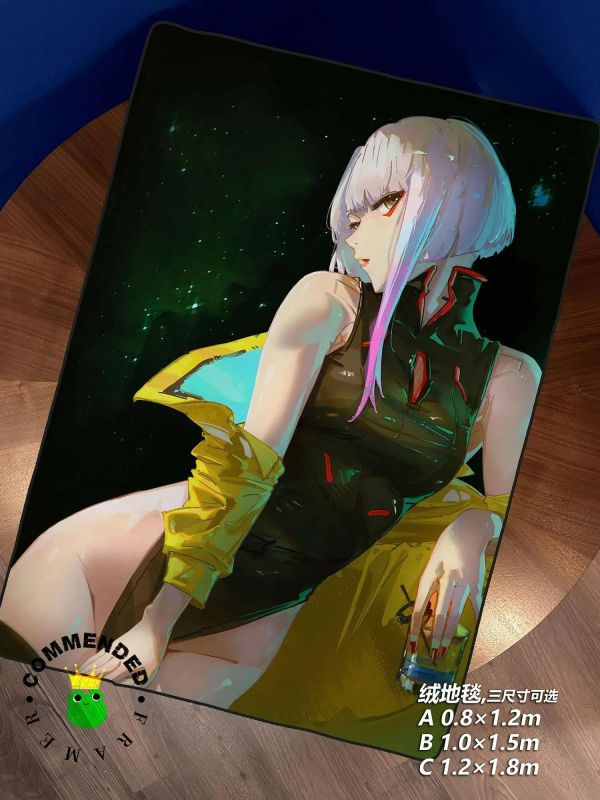 【海外代購】皇呱《神秘黑客露西娜》賽博朋克：邊緣行者裝飾畫 午睡毯 地毯 