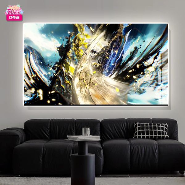 【海外代購】阿喵畫社 滄元圖 隔間紅塵三十里 裝飾氛圍感發光燈帶裝飾畫 發光滑鼠墊 床頭地墊 