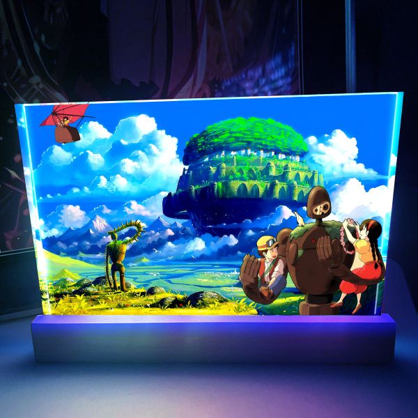 【海外代購】阿喵畫社 天空之城發光卡磚 宮崎駿大號特效發光手辦架展示磚