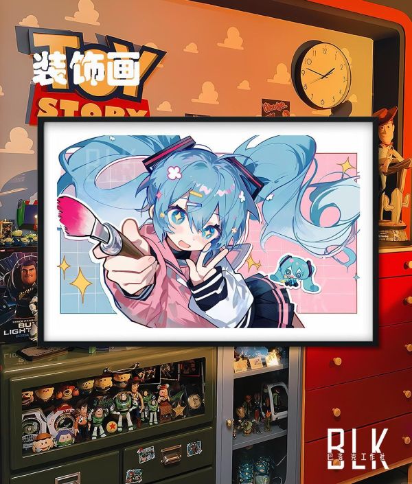 【海外代購】巴洛克 《畫師初音》初音未來歌姬miku公主殿下動漫裝飾畫冰箱貼 
