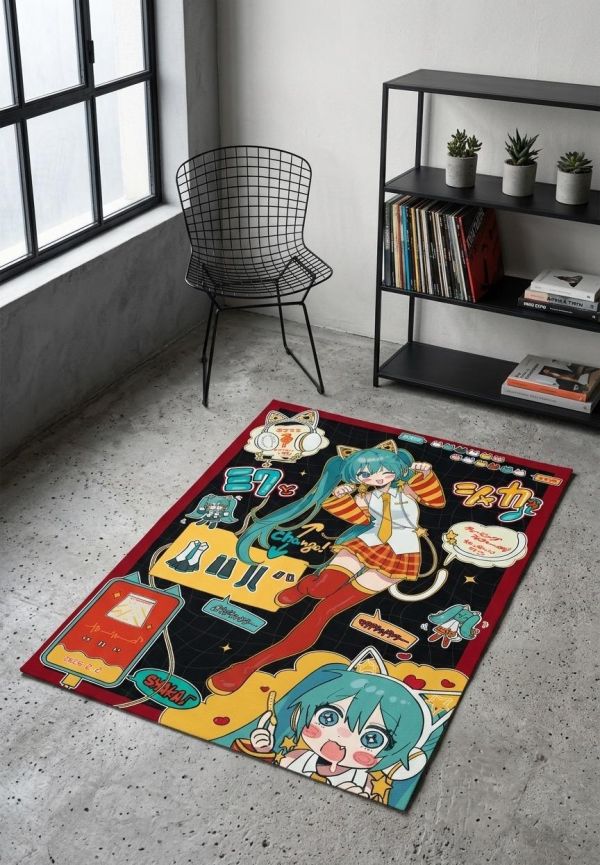 【海外代購】千鳥社 《初音×麥當勞》 初音未來麥當勞聯名Miku二次元週邊動漫掛畫臥室電競房裝飾畫 午睡毯 地毯 