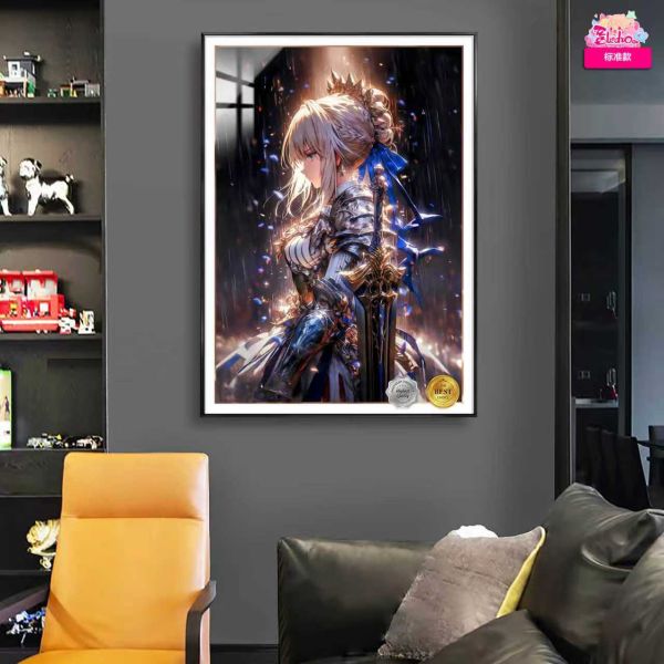 【海外代購】阿喵畫社 背水一戰 吾王saber 重置版發布《Fate》8k超清裝飾畫 滑鼠墊 