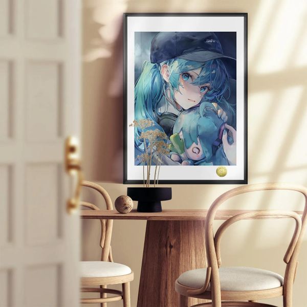 【海外代購】皇呱 《初音與玩偶》初音未來裝飾畫 午睡毯  地毯 