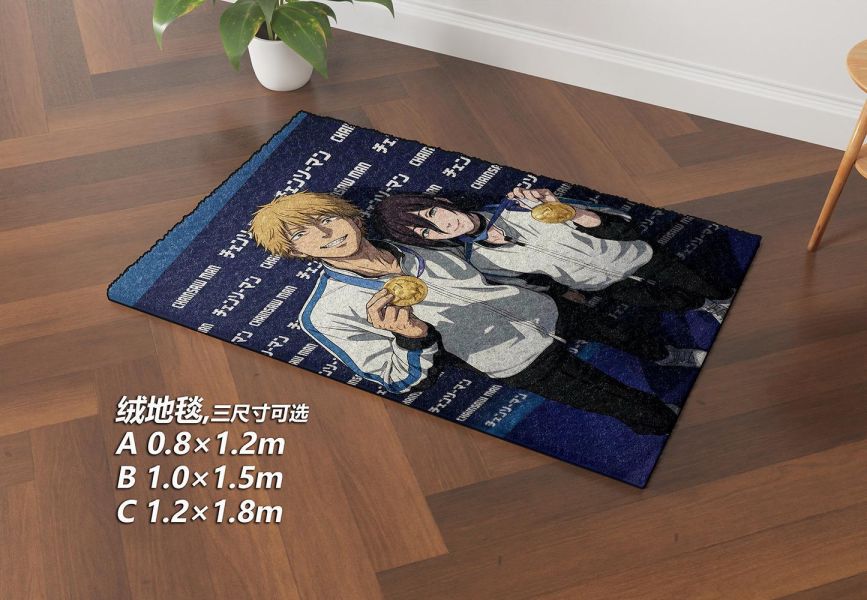 【海外代購】千鳥社 《冠軍 電次與蕾塞》 電次蕾塞鏈鋸人花式滑冰冠軍午睡毯地毯裝飾畫 