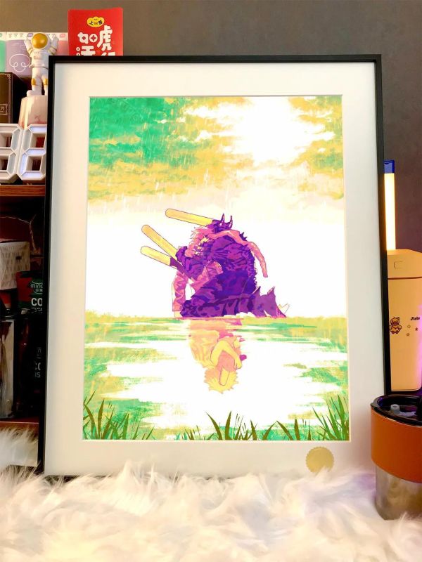 【海外代購】星空《再見波奇塔》電鋸人裝飾畫 