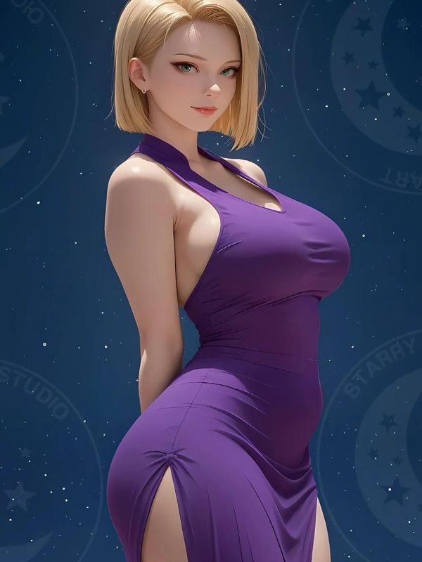 【海外代購】星空 《夜空18號》七龍珠人造人拉姿麗lazuli克林裝飾畫 