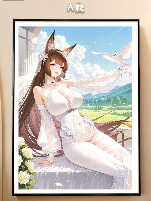 【海外代購】阿喵畫社 和平之鴿 婚紗天城裝飾畫 