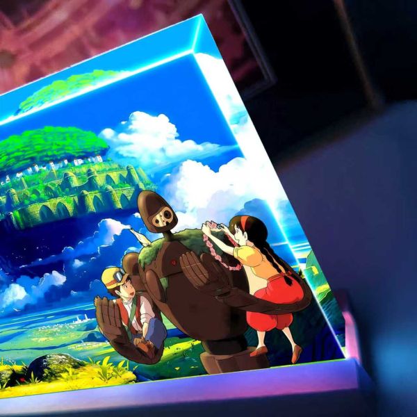 【海外代購】阿喵畫社 天空之城發光卡磚 宮崎駿大號特效發光手辦架展示磚
