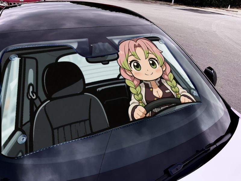 【海外代購】千鳥社 《汽車前擋遮陽－甘露寺蜜璃》夏季汽車遮陽防曬前擋開車二次元鬼滅之刃甘露寺蜜璃戀柱 