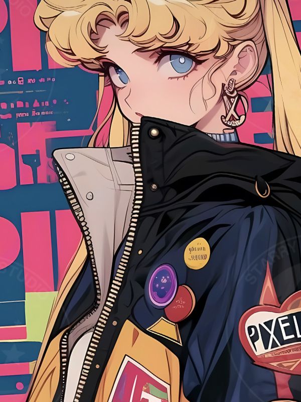 【海外代購】星空 《潮流風美少女》水兵月月野兔水手月亮倩妮迪公主Sailor Moon動漫裝飾畫 