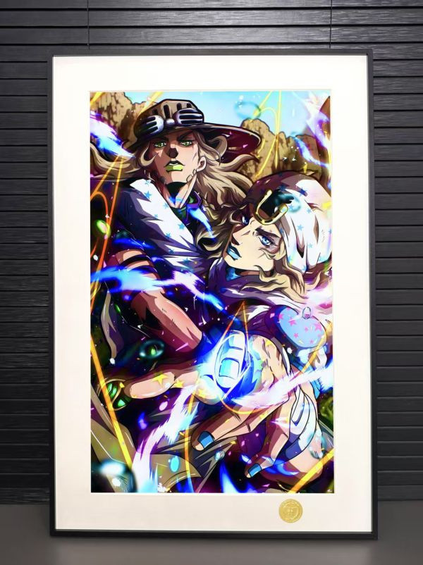 【海外代購】H2 《飆馬野郎》喬尼喬斯達傑洛齊貝林JOJO的奇妙冒險裝飾畫 