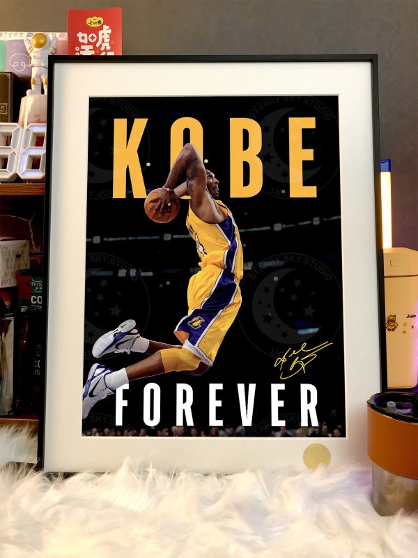 【海外代購】星空 《科比Forever》黑曼巴kobe科比布萊恩NBA洛杉磯湖人隊裝飾畫 