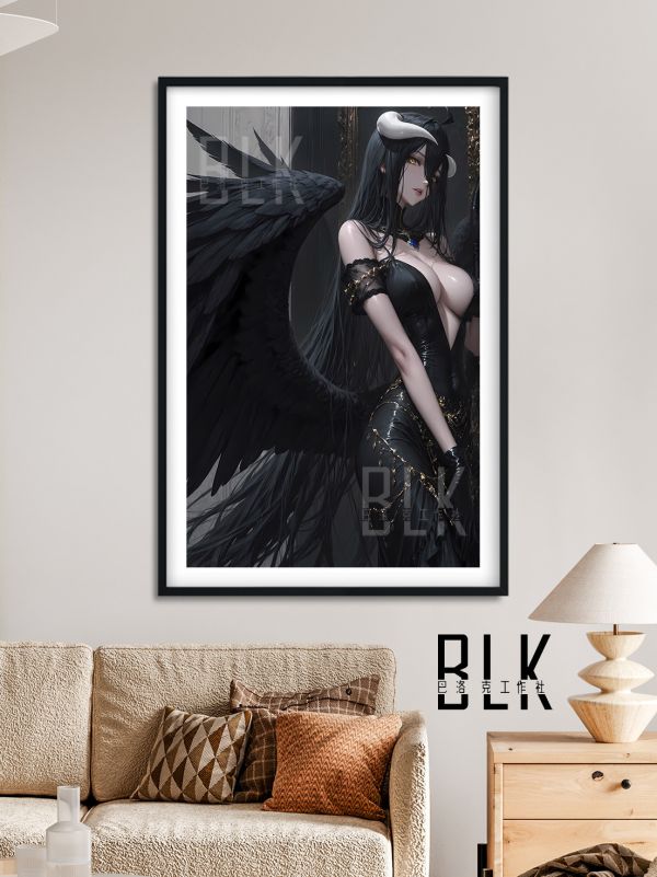 【海外代購】巴洛克 《黑衣雅兒貝德》阿貝多正妃Overlord安茲烏爾恭骨王裝飾畫冰箱貼 
