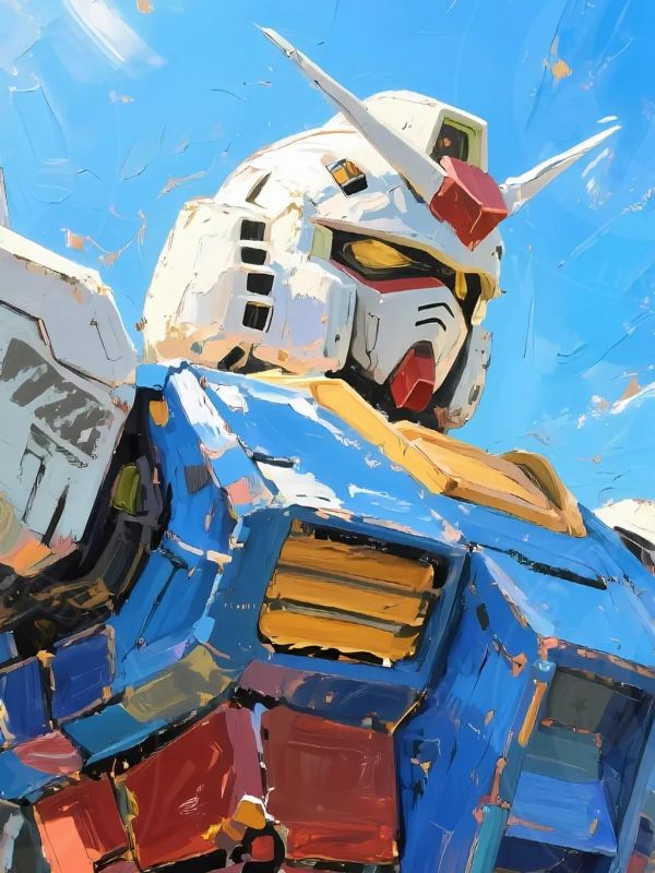 【海外代購】星空《油畫風高達》機動戰士高達敢達鋼彈元祖rx-78裝飾畫 