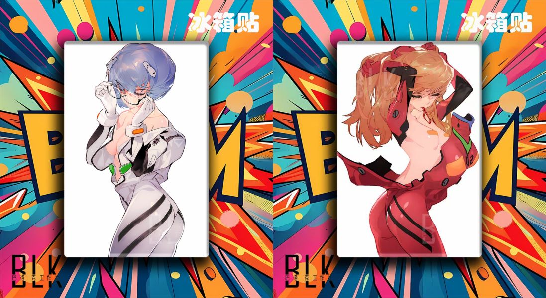 【海外代購】巴洛克《閉眼綾波麗明日香》EVA新世紀福音戰士Ayanami Rei初號機二號機裝飾畫冰箱貼 