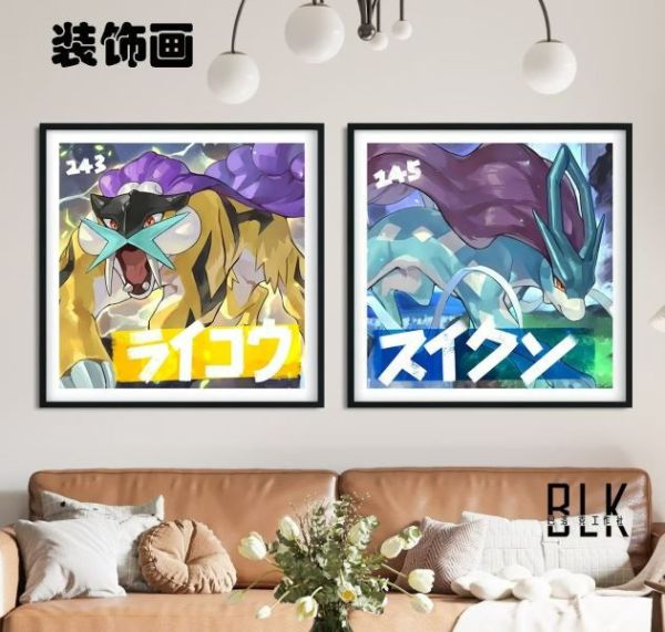 【海外代購】巴洛克 三聖獸炎帝雷公水軍神奇寶貝裝飾畫/冰箱貼 