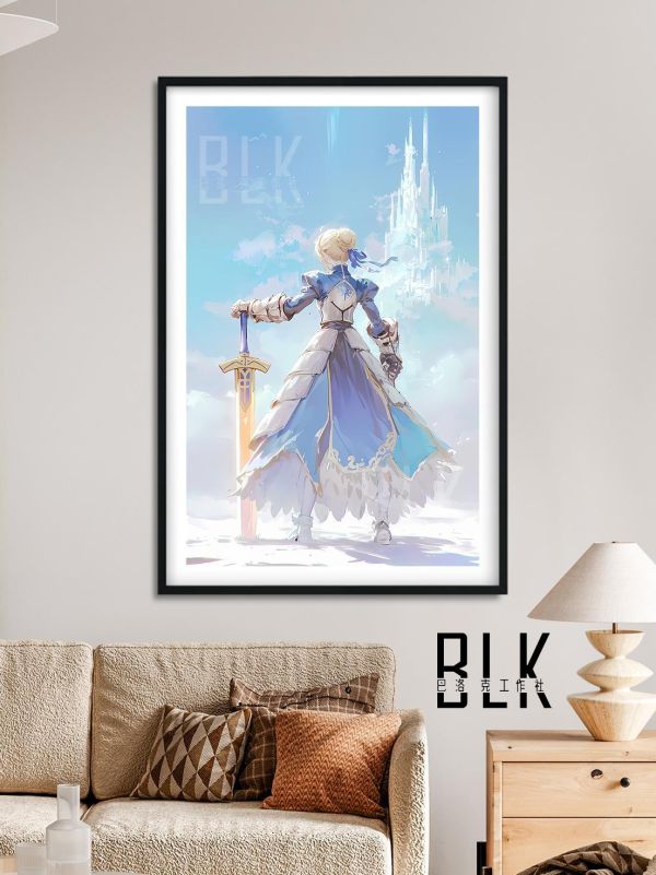 【海外代購】巴洛克 《城堡saber》吾王 saber阿爾托莉雅·潘德拉貢亞瑟王裝飾畫冰箱貼 