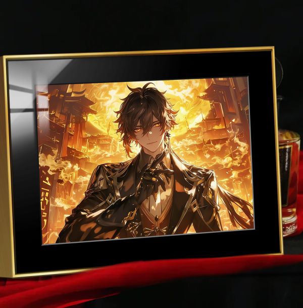 【海外代購】阿喵畫社 原神 煌煌之威 鍾離 展館級8k超清精裱畫 