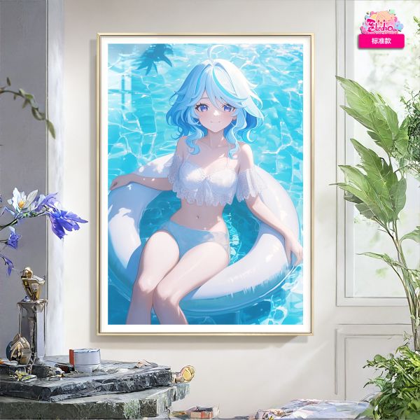 【海外代購】阿喵畫社 泳池 芙寧娜 8k超大超清裝飾畫 