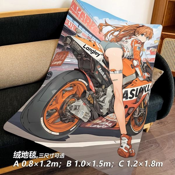 【海外代購】千鳥社 《明日香摩托V2》新世紀福音戰士復古午睡毯地毯裝飾畫 午睡毯 地毯 