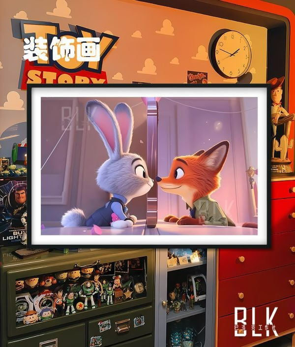 【海外代購】巴洛克《兔兔狸狸》瘋狂動物城Zootopia2裝飾畫冰箱貼 冰箱貼 
