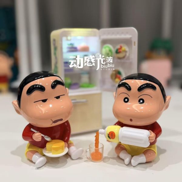 【海外代購】動感光波 sofubi 第15彈 倒果汁小新&16彈食蛋糕小新 