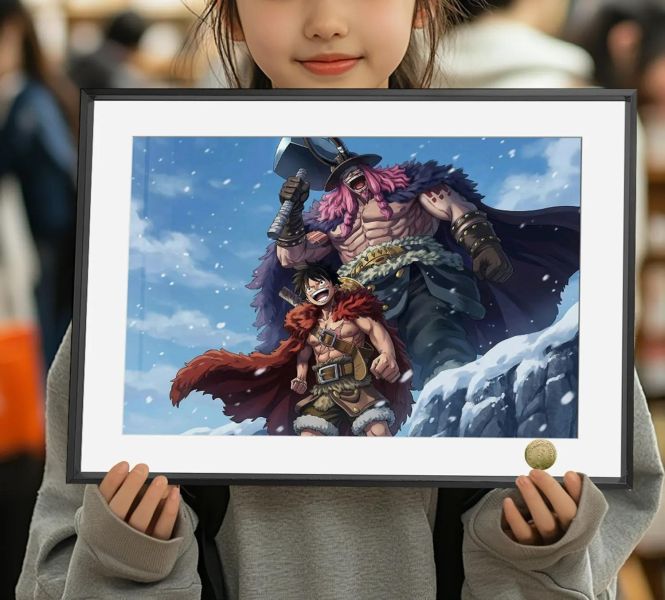 【海外代購】皇呱 《雪原同徵》海賊王魯夫與洛基裝飾畫 午睡毯 地毯 