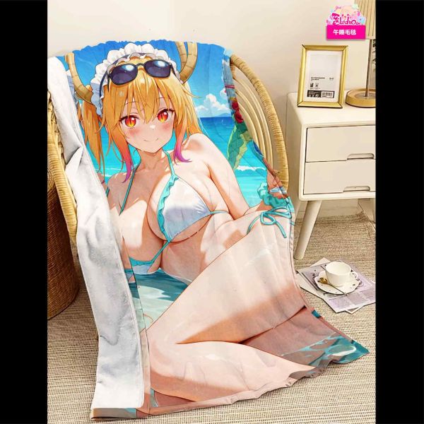 【海外代購】阿喵畫社 小林家的龍女僕 海景風情 托爾 主題8k高清裝飾畫 午睡毛毯 牆面掛毯 床頭地墊 冰箱貼 