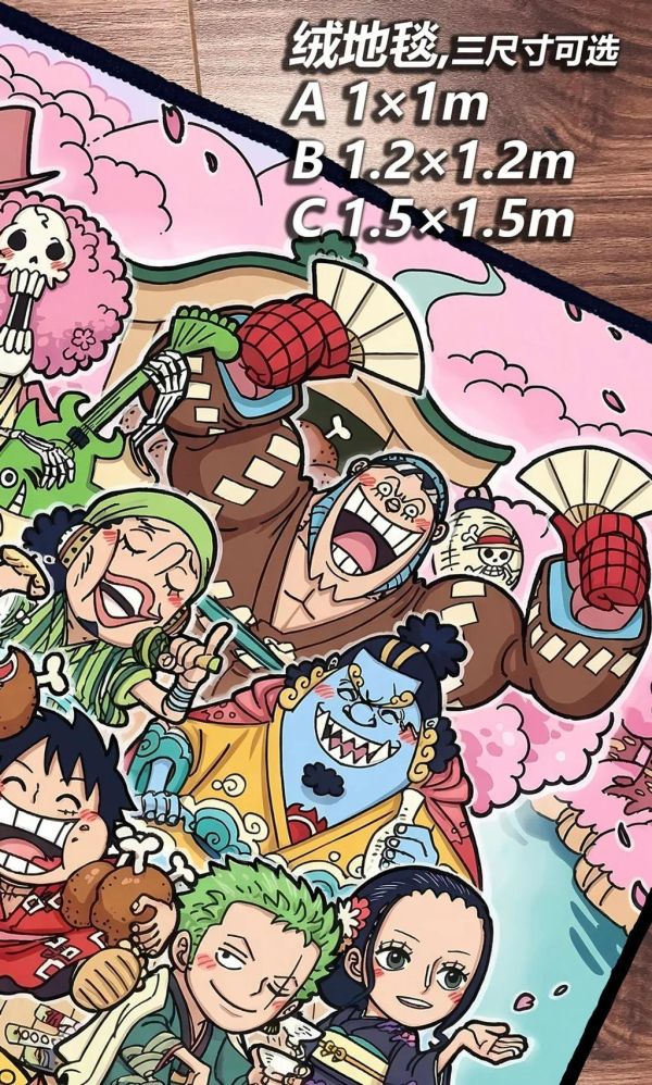【海外代購】千鳥社 《草帽團-和風賞櫻》海賊王和之國櫻花午睡毯地毯裝飾畫 