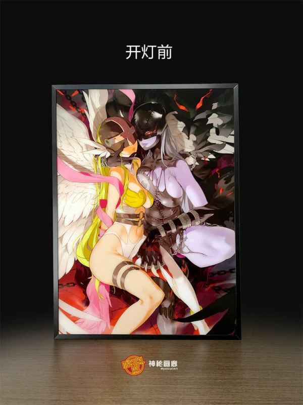 【海外代購】神秘畫廊 黑科技光導天女獸VS女惡魔獸 裝飾畫 