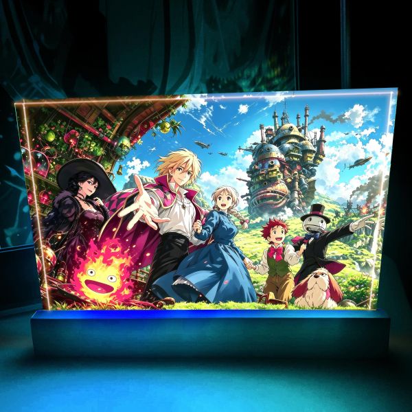 【海外代購】阿喵畫社 千尋哈爾波妞宮崎駿三部曲 23cm大特效發光手辦架展示磚塊 