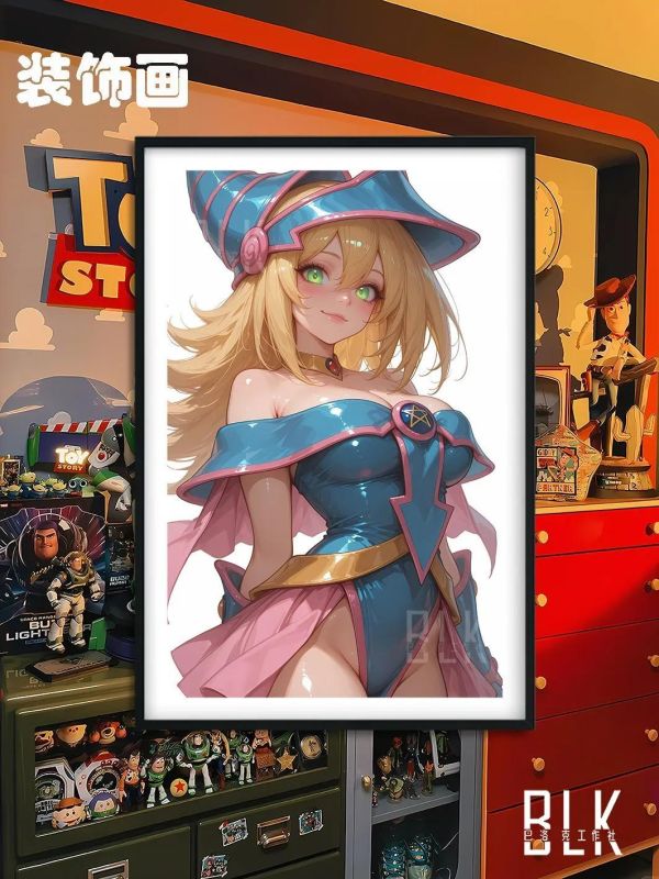 【海外代購】巴洛克《魔術女孩》遊戲王黑魔導女孩裝飾畫冰箱貼 