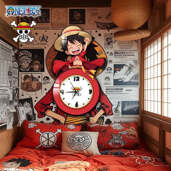 【海外代購】阿喵畫社 草帽魯夫鐘錶 