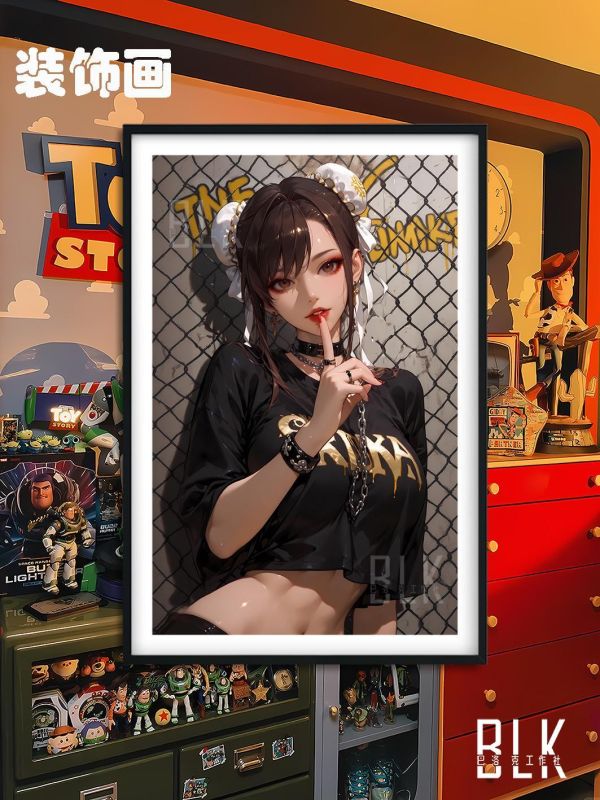 【海外代購】巴洛克 《街頭春麗》街頭霸王Chun-Li遊戲卡普空動漫裝飾畫冰箱貼 