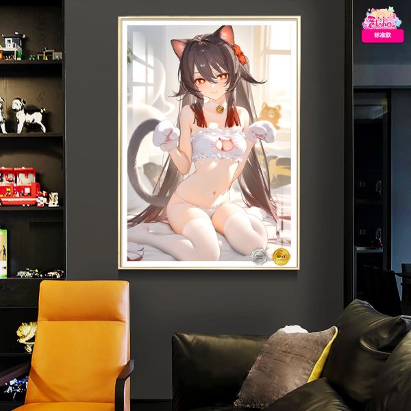 【海外代購】阿喵畫社 小貓娘 胡桃 8k超大高清裝飾畫 滑鼠墊 午睡毛毯 
