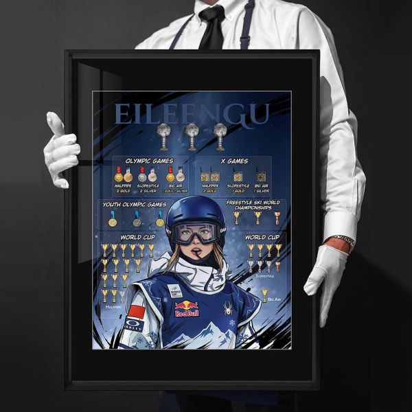 【海外代購】千鳥社 《谷愛凌榮譽》谷愛凌榮譽金自由滑雪青蛙公主應援裝飾畫 