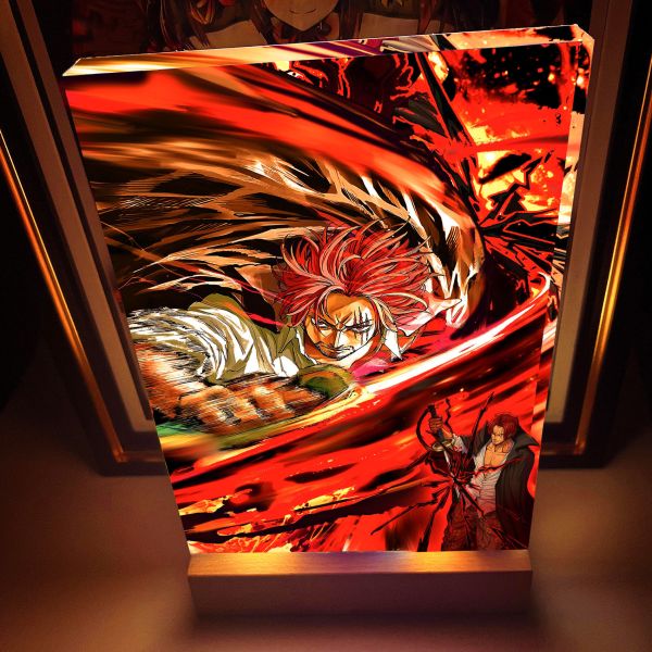 【海外代購】阿喵畫社 紅髮 神避斬 1.9cm發光手辦架展示磚 