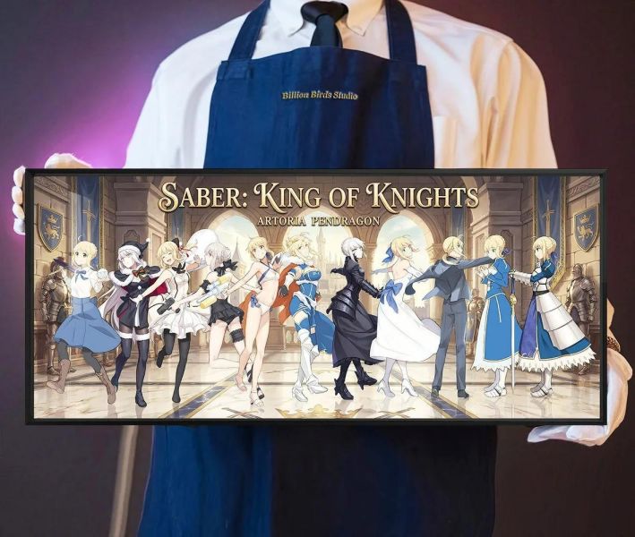 【海外代購】千鳥社《Saber 換裝跳舞》Fate命運之夜換裝全家福地毯鼠標墊裝飾畫 