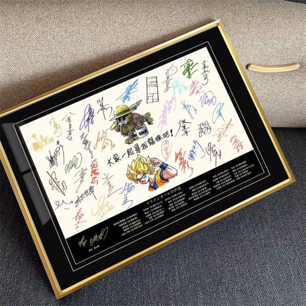 【海外代購】千鳥社 七龍珠海賊王聲優簽名全家福鳥山明裝飾畫 